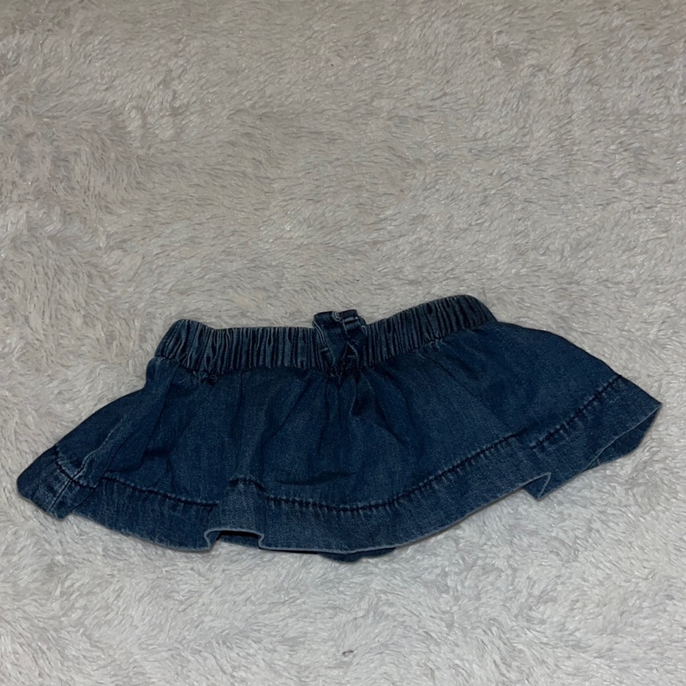 (3 for $10) George navy jean skirt 0-3 months baby girl